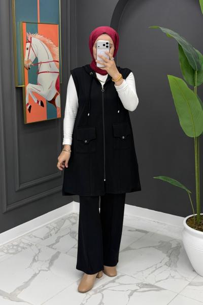 Deniz Yelekli Takım - Siyah