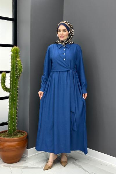 Gülben Elbise - Mavi