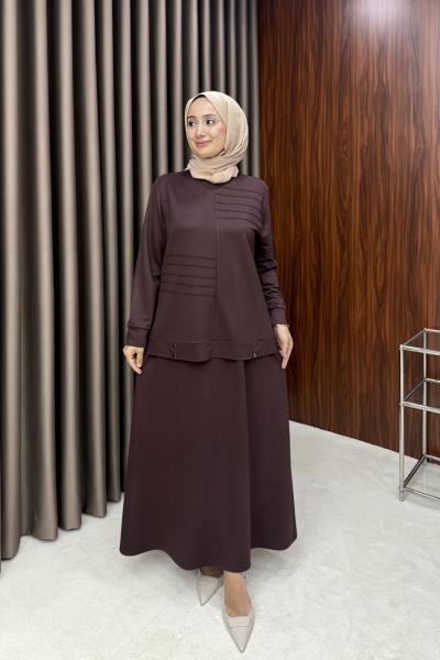 Hira Etekli Takım-Kahve