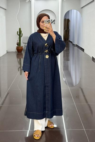 Kot Kap Kimono-Koyu Mavi