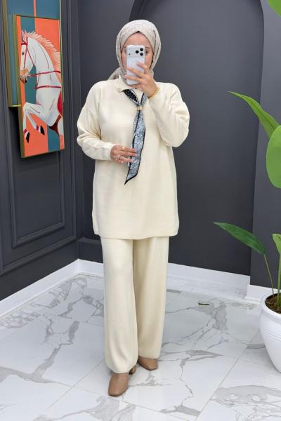 Lady Triko Takım - Krem