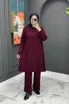 Liva Taşlı Takım - Bordo