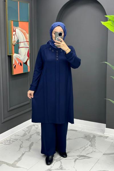 Liva Taşlı Takım - Lacivert