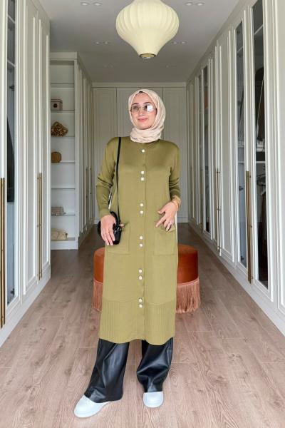 Melissa Merserize Hırka- Yağ Yeşili