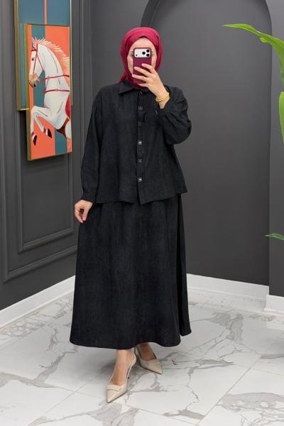 Nehir Etekli Takım - Siyah