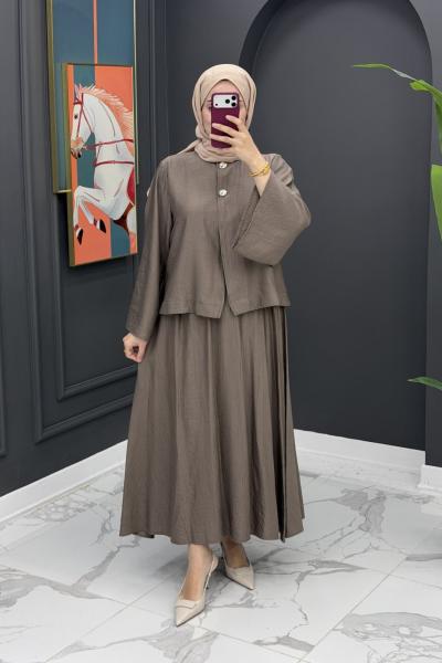 Neşe Etekli Takım - Vizon