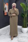 Örme İçlikli Elbise - Camel