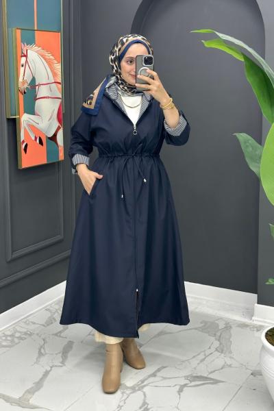 Qarin Uzun Trench - Lacivert