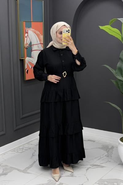 Tuana Yazlık Elbise - Siyah