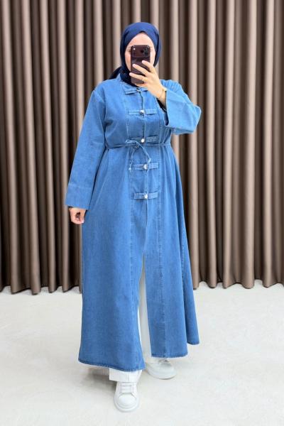 Yuqa Kot Kimono Elbise-Mavi