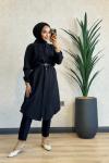 1009-2 Londra Keten Tunik Siyah
