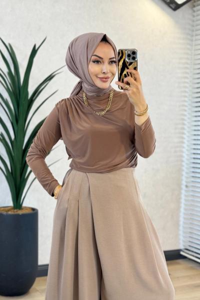 1063 Elçin Bluz Latte