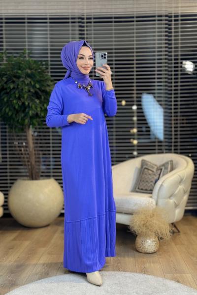 14052 Plose Triko Elbise Lila