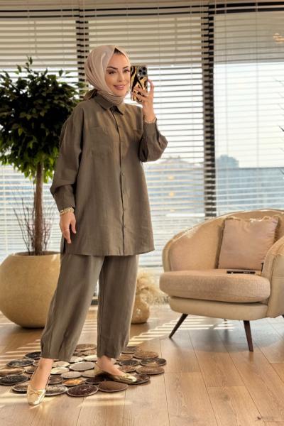 14442 Ön İki Cepli Clasic Takım Haki