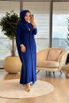 1515 Asil Pelerinli Tokalı Sandy Elbise Saks