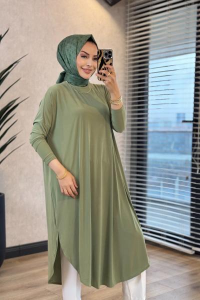 1735 Sandy Yarasa Kol Tunik Çağla