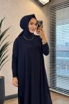 1735 Sandy Yarasa Kol Tunik Lacivert
