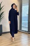 1735 Sandy Yarasa Kol Tunik Lacivert