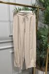 18287 Paçası Parça Ve Lastik Geçmeli Pantolon Açık bej