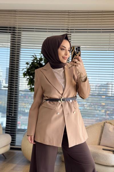 2028 Dört Düğmeli Ceket Bej