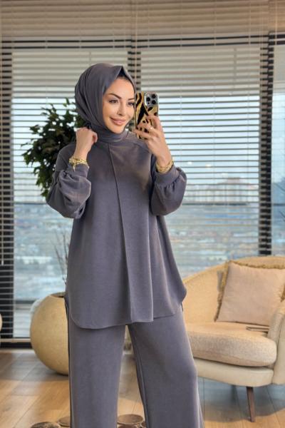 22831-5 Ön Boyuna Dikişli Takım Antrasit