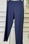 24016 Paçası Fermuarlı Pantolon Lacivert