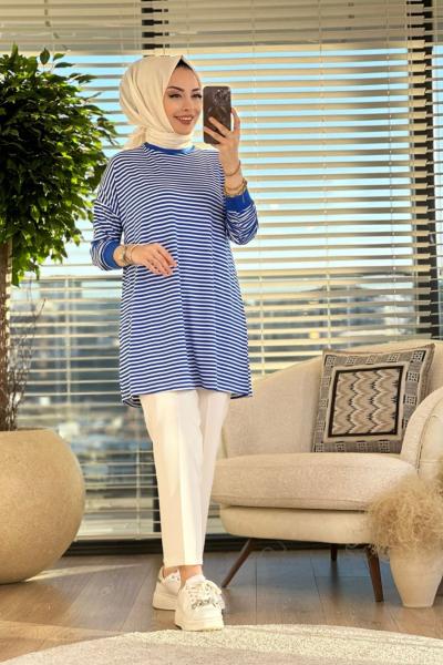 24093 Çizgili Tunik Saks