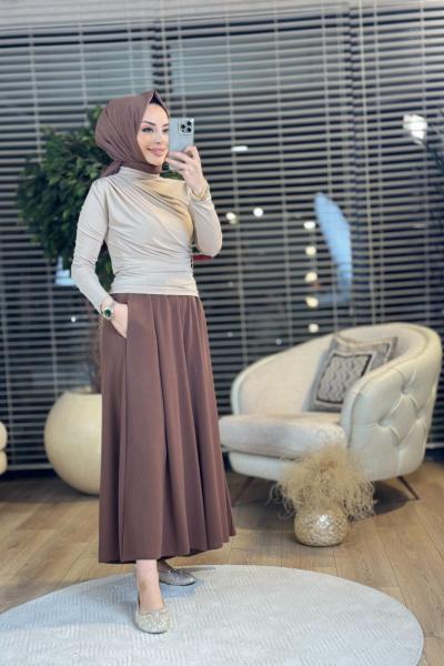 24294 Drapeli Bluz Bej