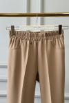 24589 İspanyol Paça Beli Lastikli Pantolon Latte