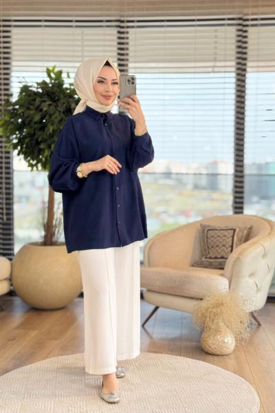 2502011 Düz Basic İstanbul Gömlek Lacivert