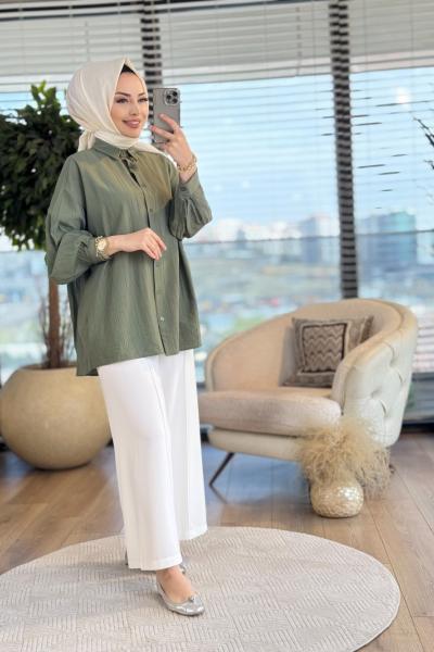 2502011 Düz Basic İstanbul Gömlek Haki