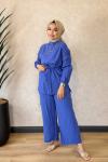 250364 Bağcıklı Şık Modern Pantolon Takım İndigo