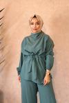 250364 Bağcıklı Şık Modern Pantolon Takım Mint
