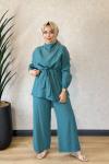 250364 Bağcıklı Şık Modern Pantolon Takım Mint