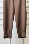26027 Paçası Taşlı Pantolon Kahve
