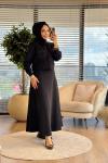 26136 Esra File Gömlek Bluz 2li Takım Siyah