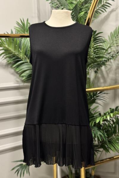 2865 Etek Ucu Şifon Piliseli İçlik Siyah