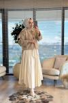 3131 Bukle Bağcık Detaylı Kimono Ceket Camel