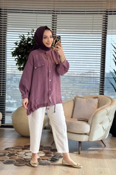 3241 Cep Detaylı Bağcıklı Kap Mürdüm