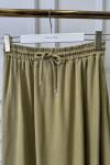 3322 Tencel Beli Lastikli Kloş Etek Yağ Yeşili