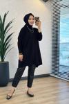3399 Yarasa Triko Tunik Siyah
