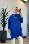 3399 Yarasa Triko Tunik Saks