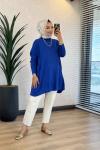 3399 Yarasa Triko Tunik Saks