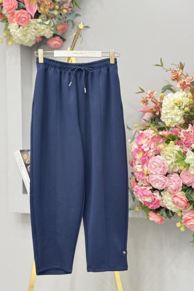 35800 Kesik Detaylı Konik Pantolon Lacivert