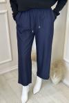 37179 Denim Görünümlü Konik Pantolon Lacivert