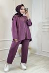 37950 Bomber Ve Pantolonlu Takım Bordo