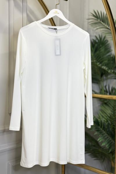 3945 Uzun Kol Orta Boy Bluz Ekru