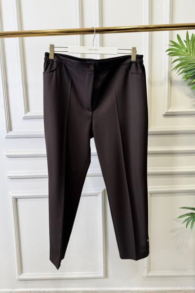 3954 Beli Parça Lastikli Pantolon Kahve