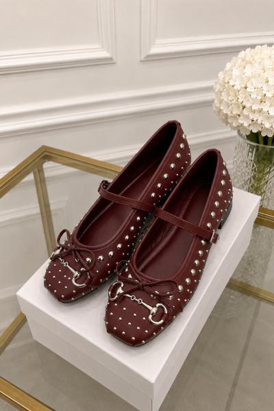 3959 Üstü Zımbalı Babet Bordo
