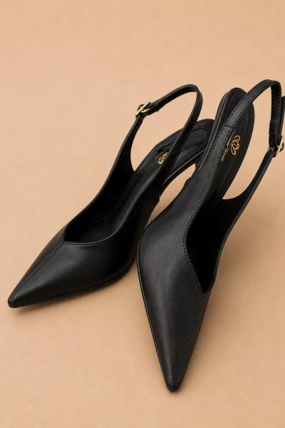 3968 Önü Dikişli Stiletto Siyah